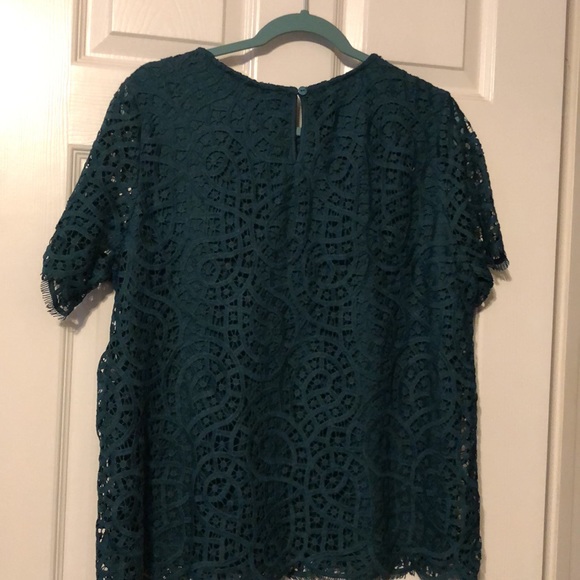 Philosophy NWT L Teal Green Lace Top blouse - Picture 3 of 4